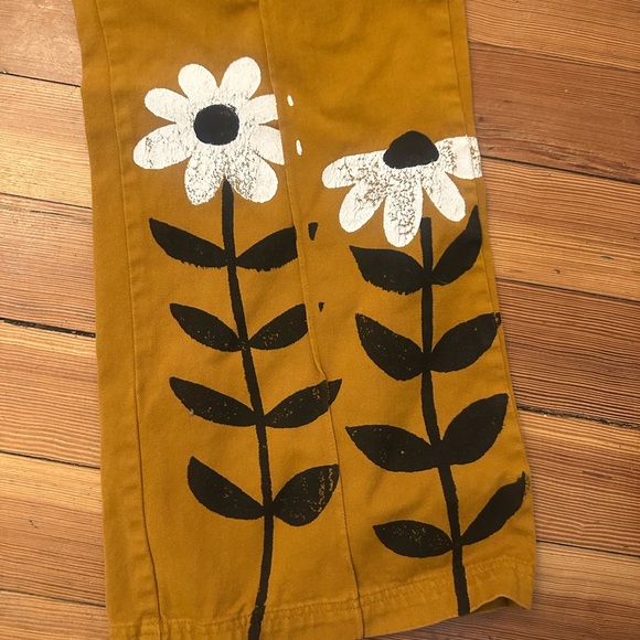 Floral Mustard Wide-Leg Pants - Picture 2 of 9